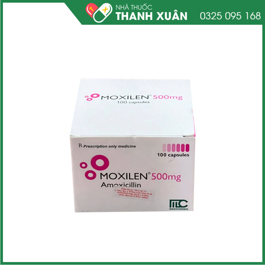 Moxilen 500mg điều trị nhiễm khuẩn hô hấp, nhiễm khuẩn huyết, nhiễm khuẩn da, viêm bàng quang, viêm niệu đạo